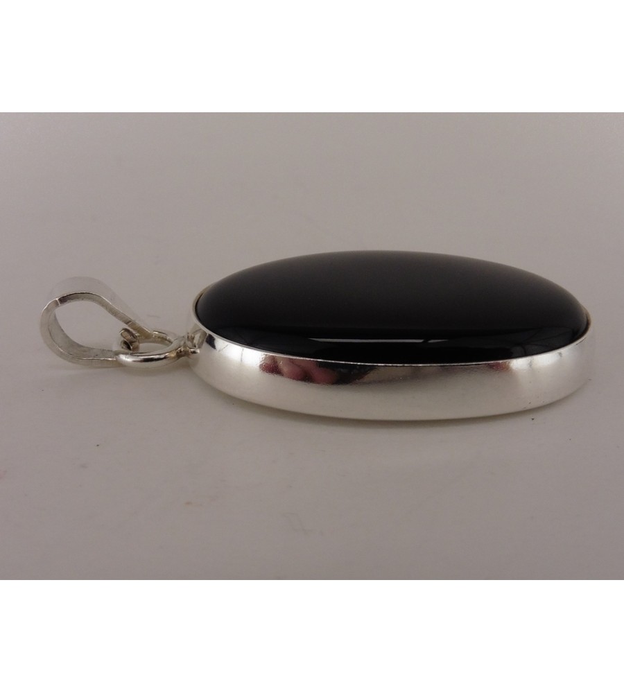 Zilveren hanger met onix