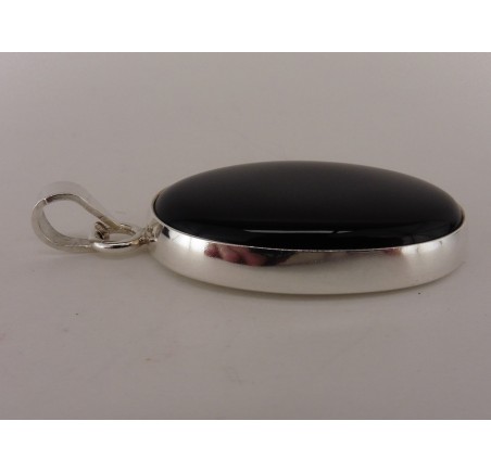 Zilveren hanger met onix