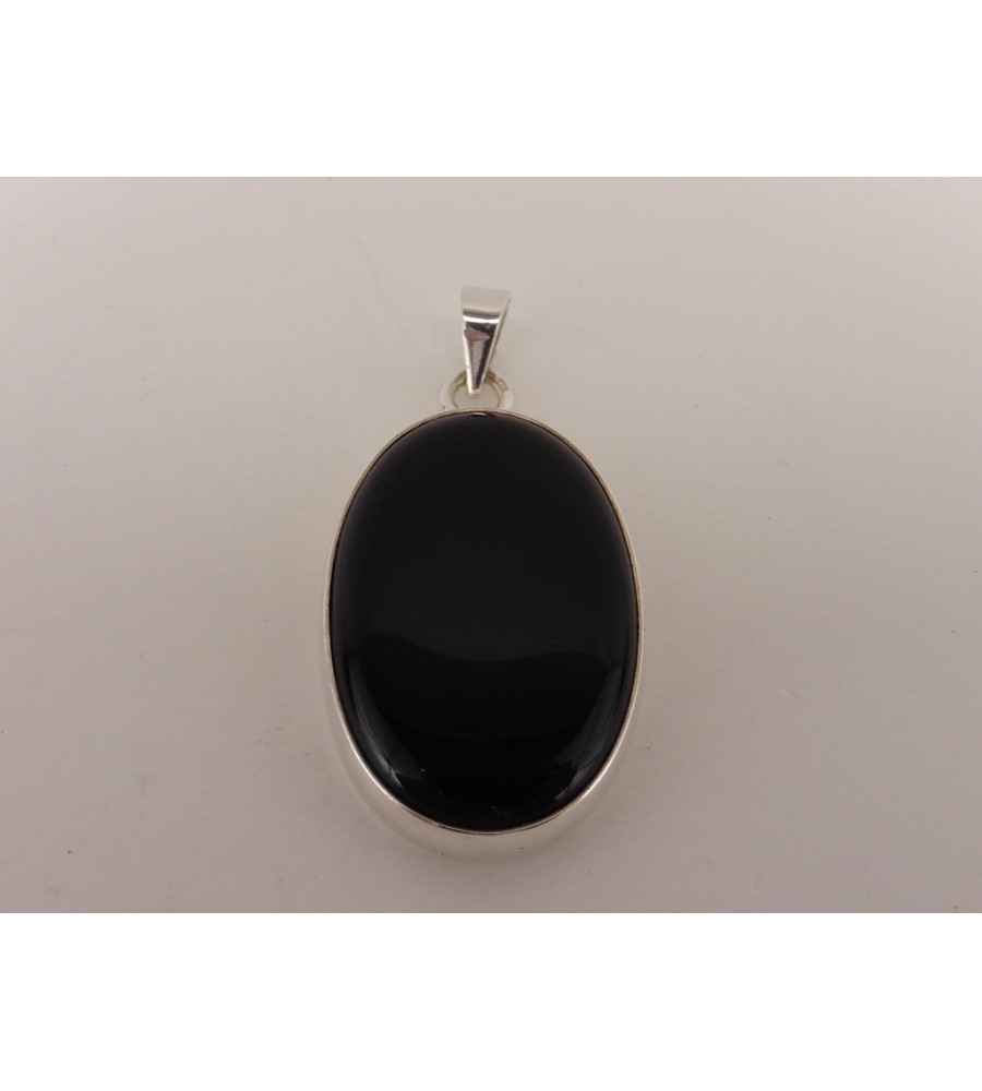 Zilveren hanger met onix