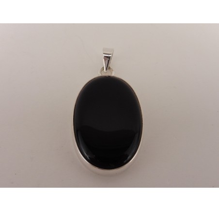 Zilveren hanger met onix