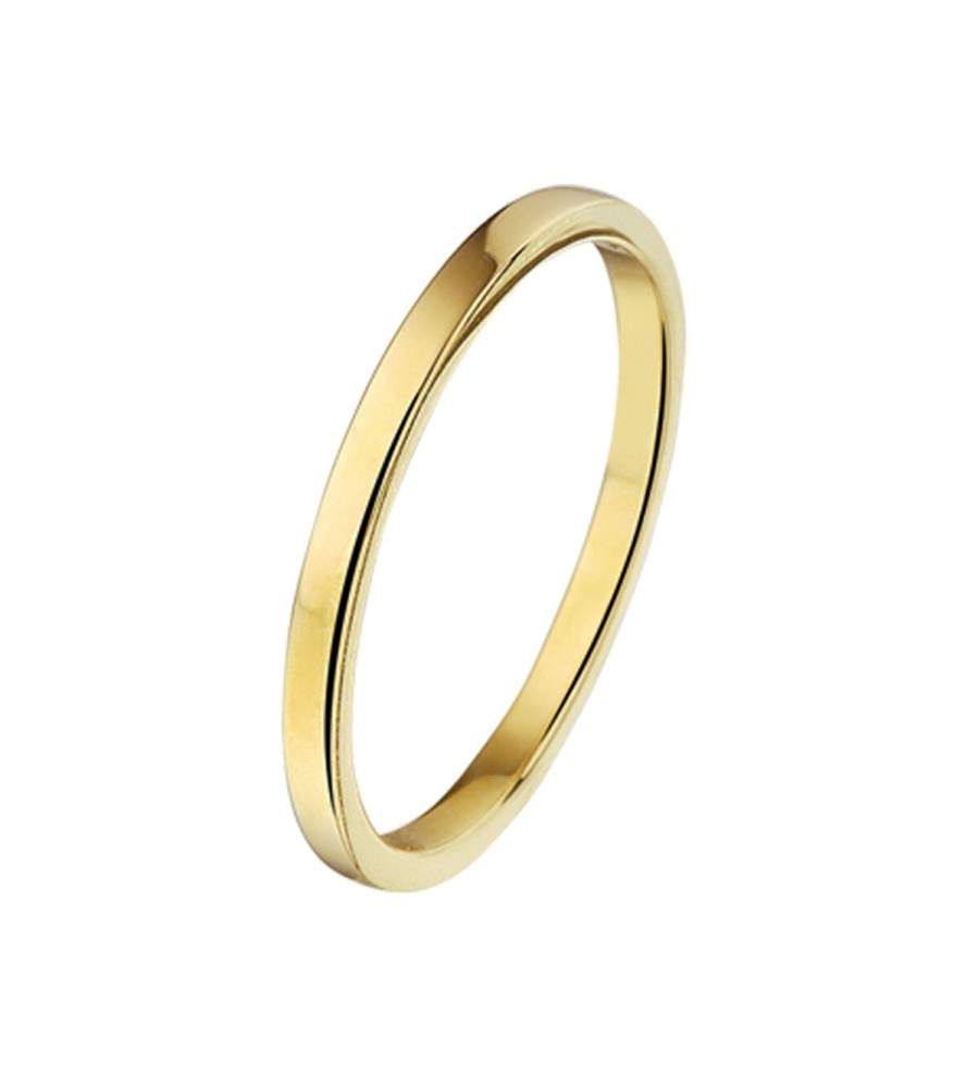Gouden aanschuifring glad