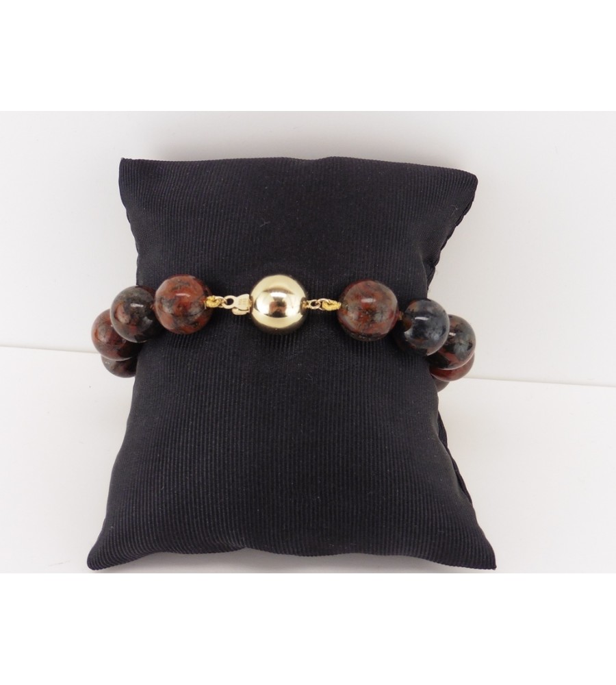 Jaspis armband met gouden slot