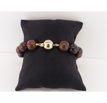 Jaspis armband met gouden slot