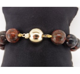 Jaspis armband met gouden slot