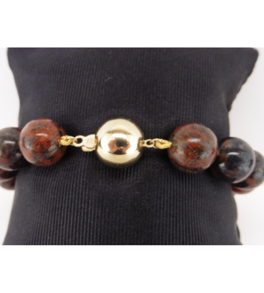 Jaspis armband met gouden slot