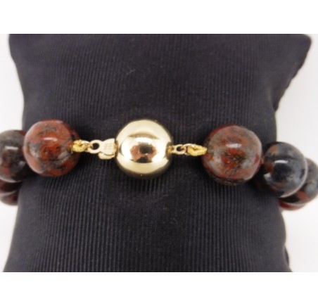 Jaspis armband met gouden slot