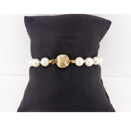 Parelcollier met gouden slot