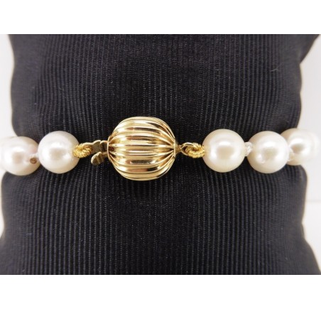 Parelcollier met gouden slot