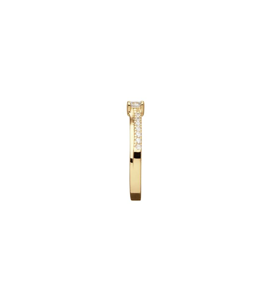 Gouden damesring met zirkonia