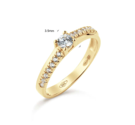 Gouden fantasie ring met zirkonia 214.1031
