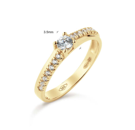 Gouden fantasie ring met zirkonia 214.1031
