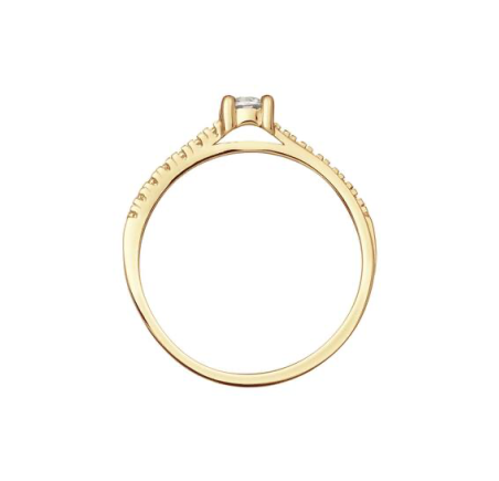 Gouden fantasie ring met zirkonia 214.1031