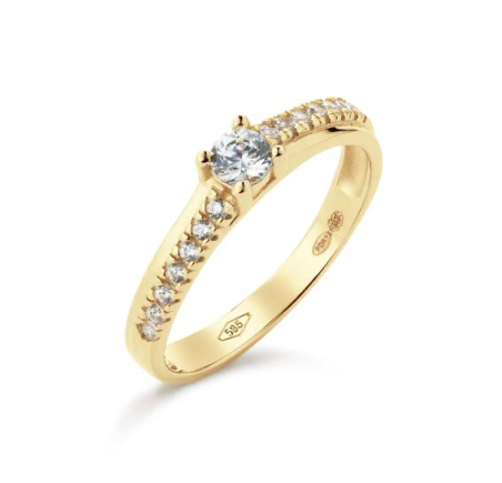 Gouden fantasie ring met zirkonia 214.1031