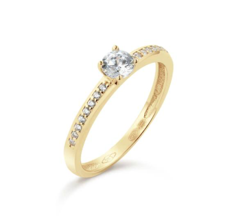 Gouden fantasie ring met zirkonia 214.1031