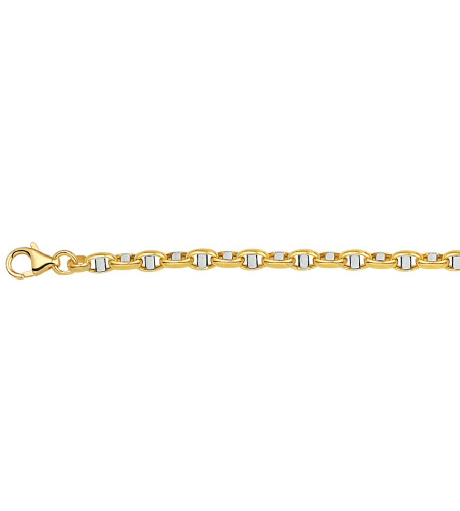 Gouden armband jasseron ovaal met balkje