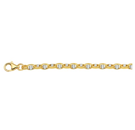 Gouden armband jasseron ovaal met balkje 42.07628