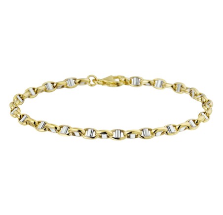 Gouden armband jasseron ovaal met balkje 42.07628
