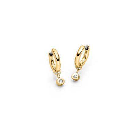 Boccia titanium creolen goldplated met diamant 05086-04