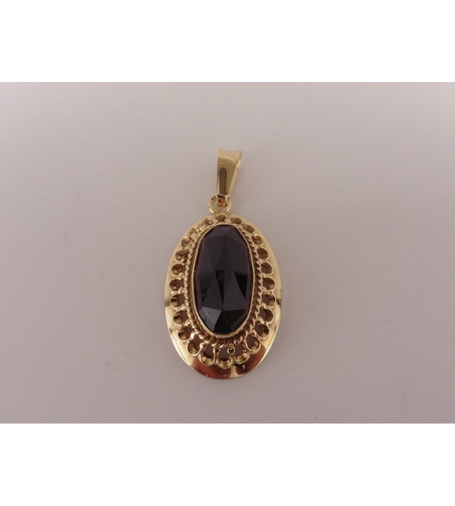 Gouden hanger met granaat