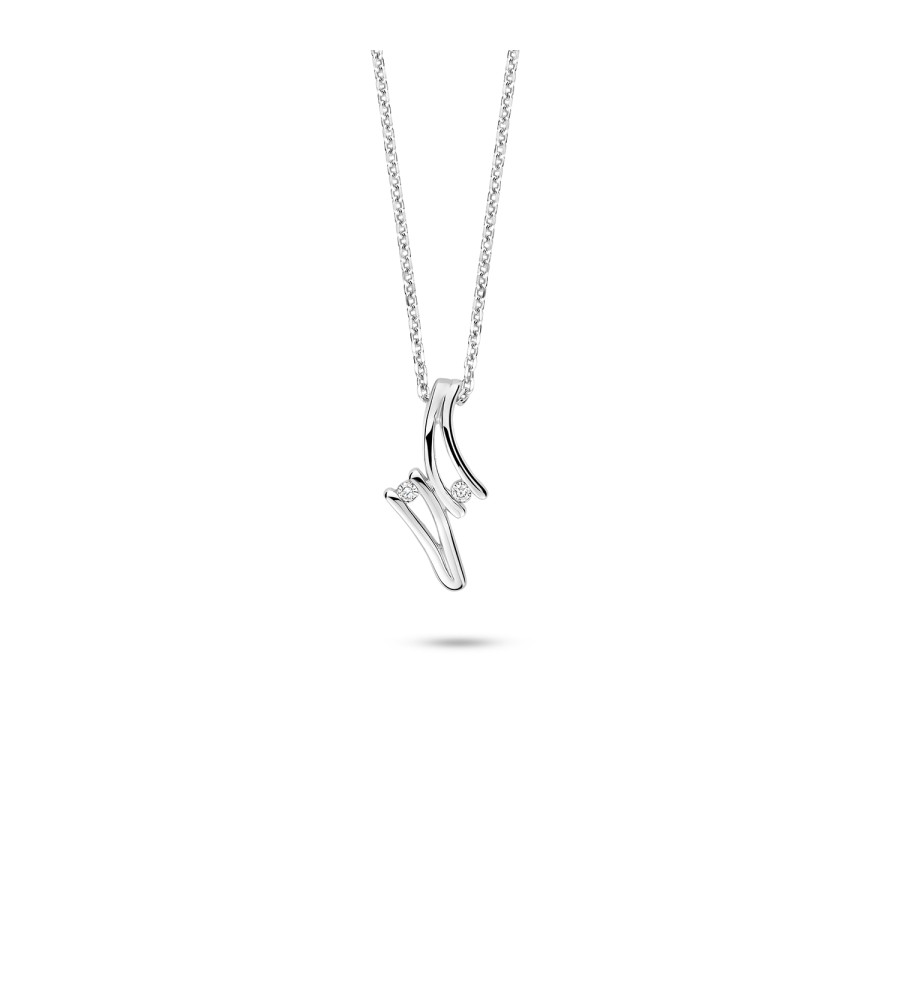 Rosa di Luca zilveren hanger met zirkonia en collier