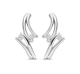 Rosa di Luca zilveren oorknoppen met zirkonia  625.025