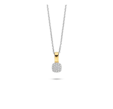 Rosa di Luca zilveren hanger met zirkonia en collier 624.026