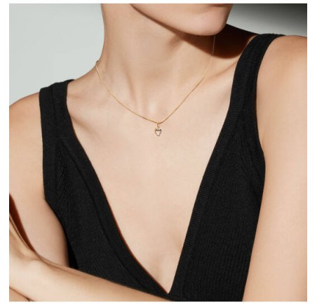 Gouden harthanger bicolor met zirkonia 220.0179.00