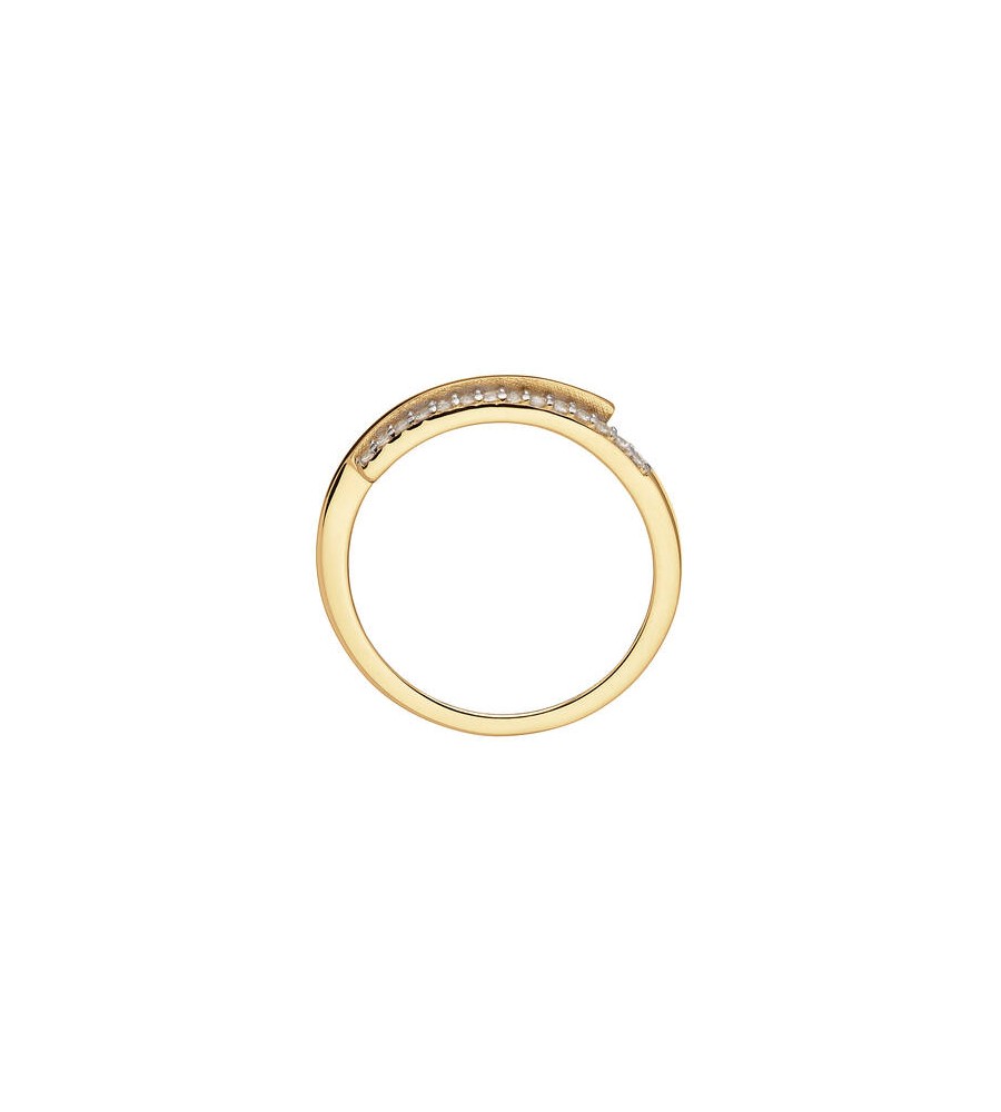 Gouden damesring met zirkonia