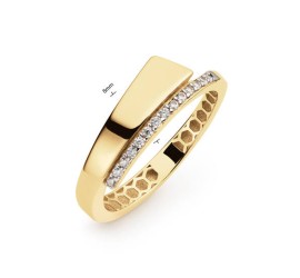 Gouden damesring met zirkonia  214.0106