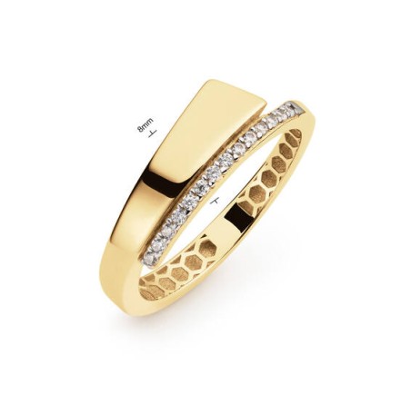 Gouden damesring met zirkonia  214.0106