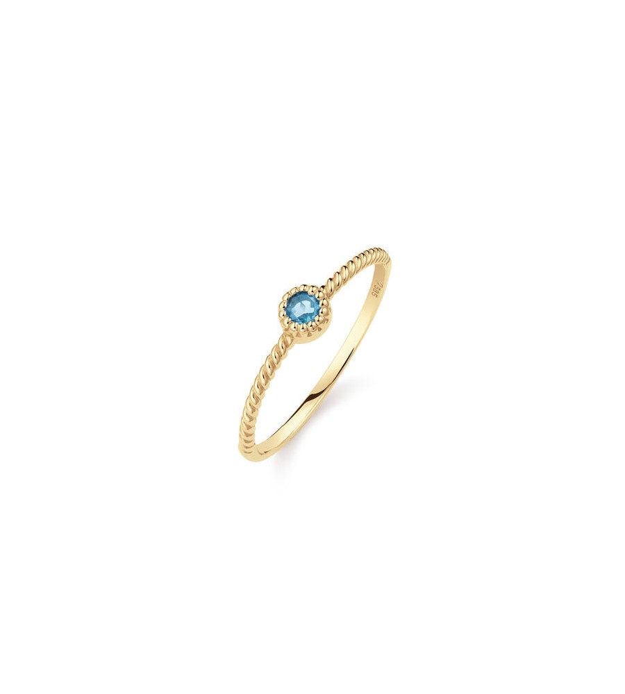 Jackie gouden damesring Grimaldi Blue Topaz