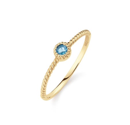 Jackie gouden damesring Grimaldi Blue Topaz JKR25.512