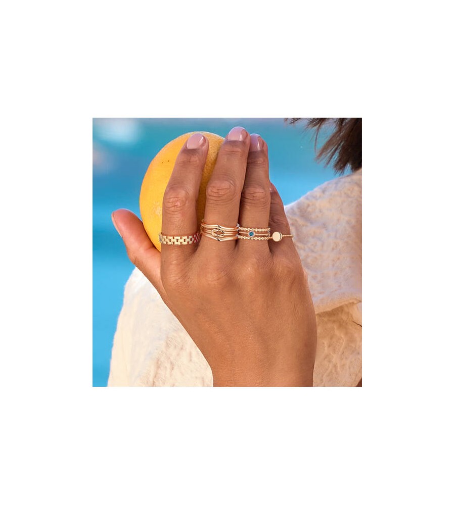 Jackie gouden damesring Grimaldi Blue Topaz