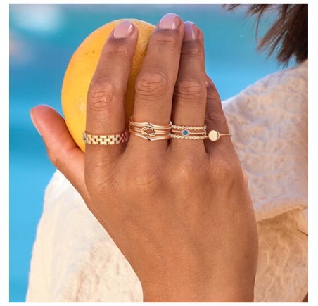 Jackie gouden damesring Grimaldi Blue Topaz JKR25.512