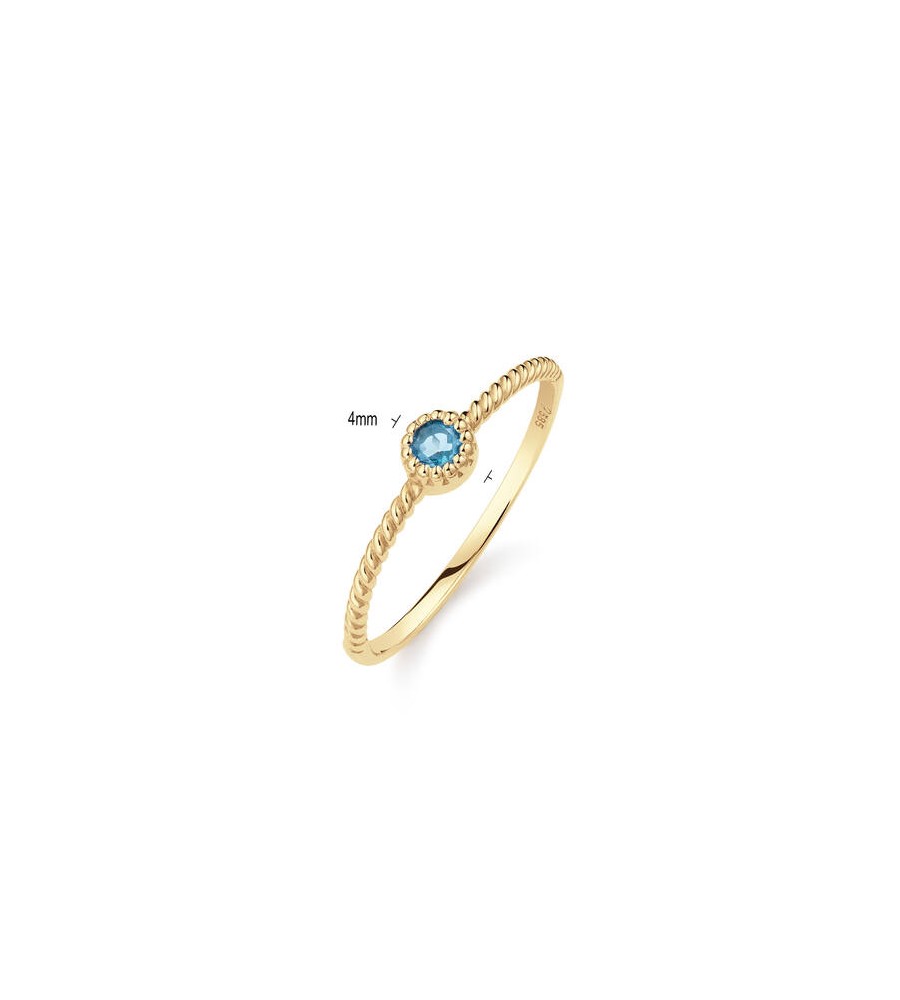 Jackie gouden damesring Grimaldi Blue Topaz
