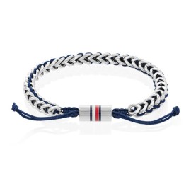 Tommy Hilfiger stalen armband met koord TJ2790511