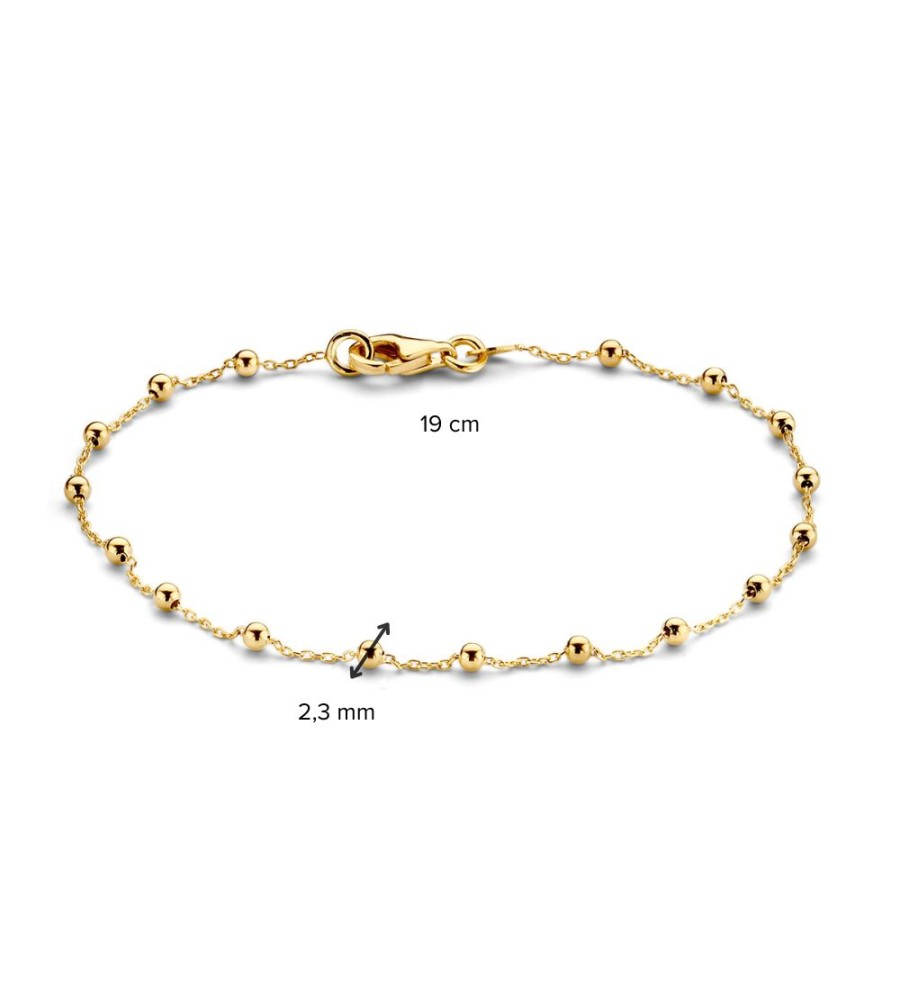 Gouden armband fantasie met bolletjes