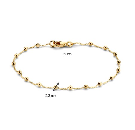 Gouden armband fantasie met bolletjes