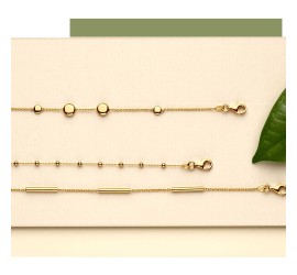 Gouden armband fantasie met bolletjes