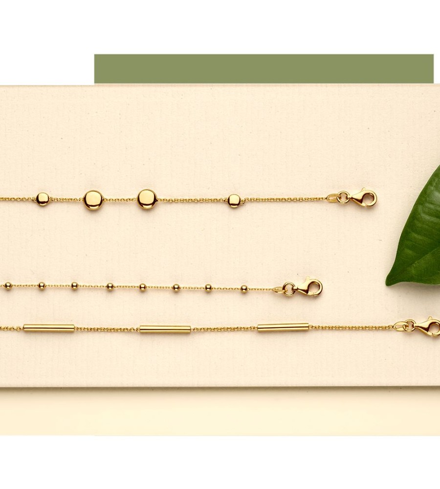 Gouden armband fantasie met bolletjes
