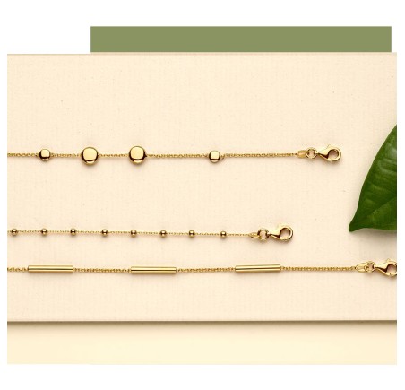 Gouden armband fantasie met bolletjes