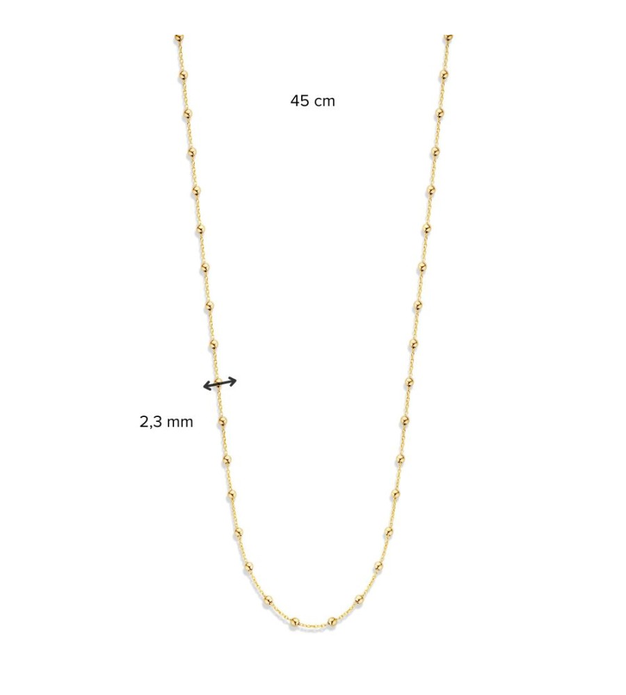 Gouden collier fantasie met bolletjes