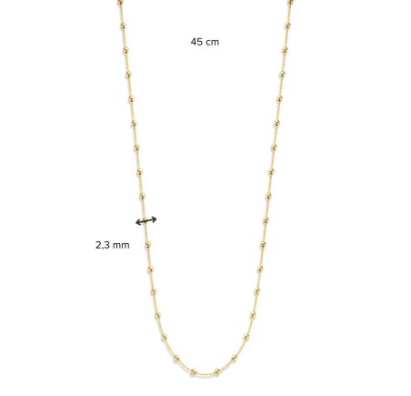 Gouden collier fantasie met bolletjes