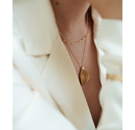 Gouden collier fantasie met bolletjes