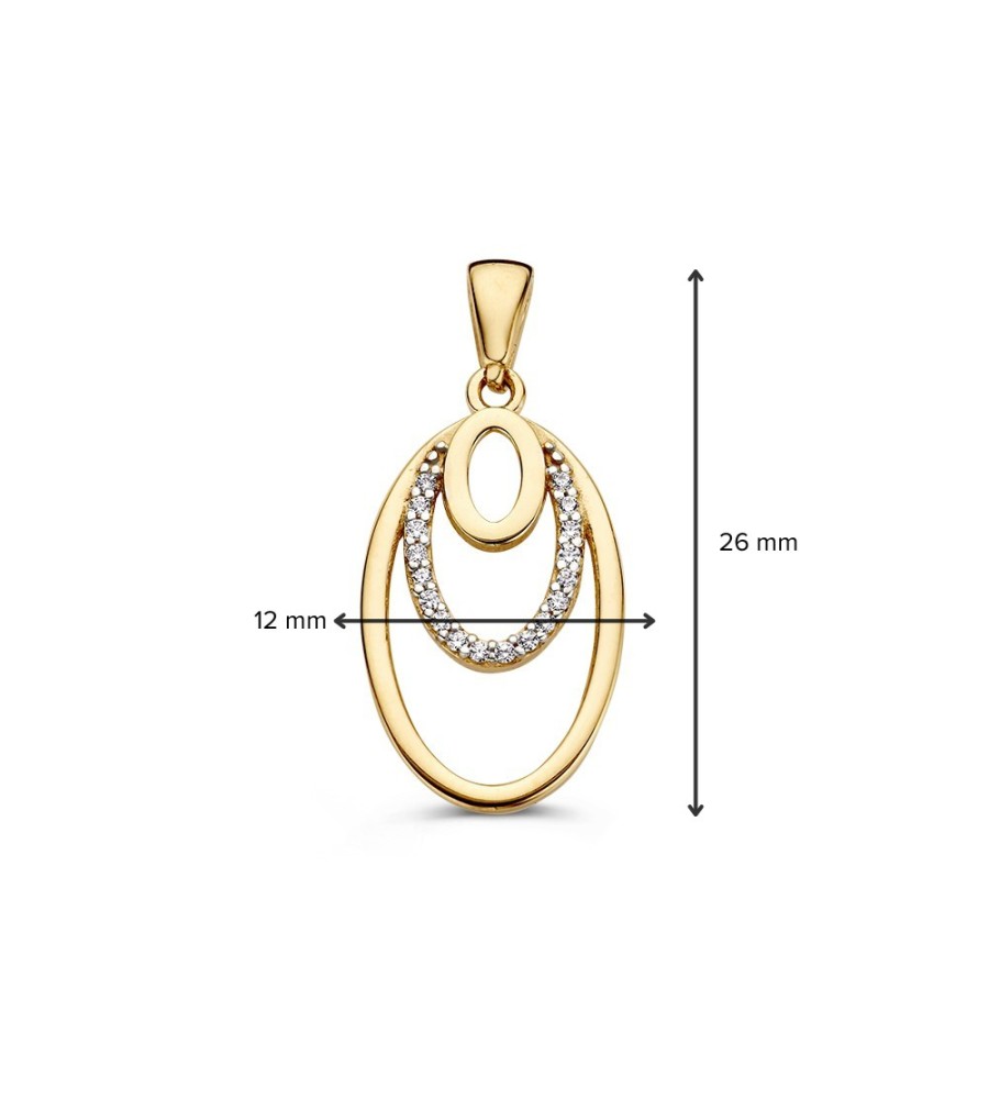 Gouden hanger met zirkonia