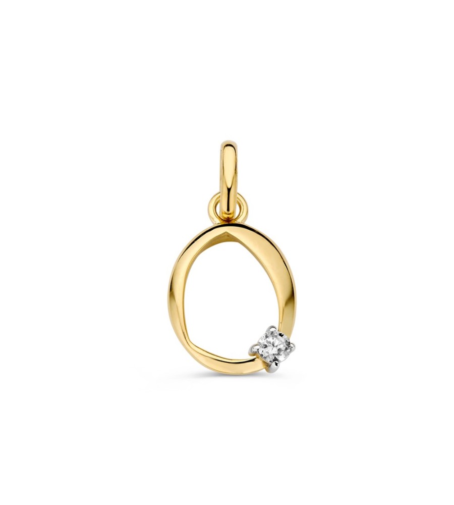 Gouden hanger met zirkonia