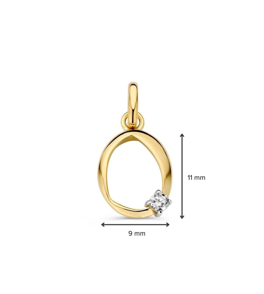 Gouden hanger met zirkonia