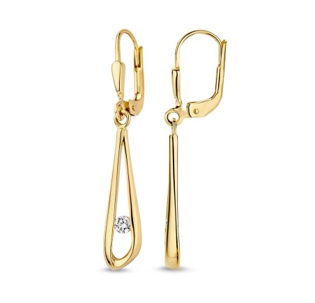 Gouden oorhangers zirkonia OB127546