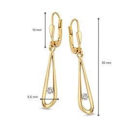 Gouden oorhangers zirkonia OB127546