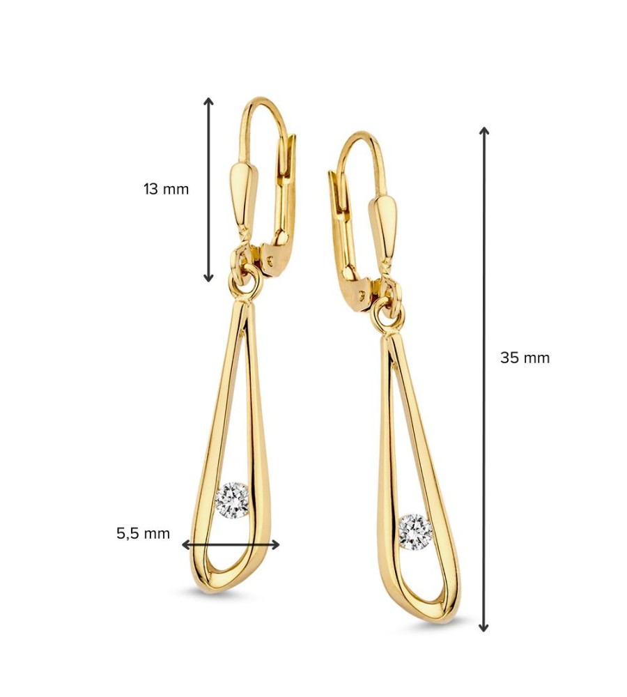 Gouden oorhangers zirkonia